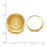 22 mm 14k Yellow Gold coin bezel for 21.6 mm Coin — size reference (ruler)