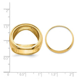 22 mm 14k Yellow Gold coin bezel for 21.6 mm Coin — size reference (ruler)
