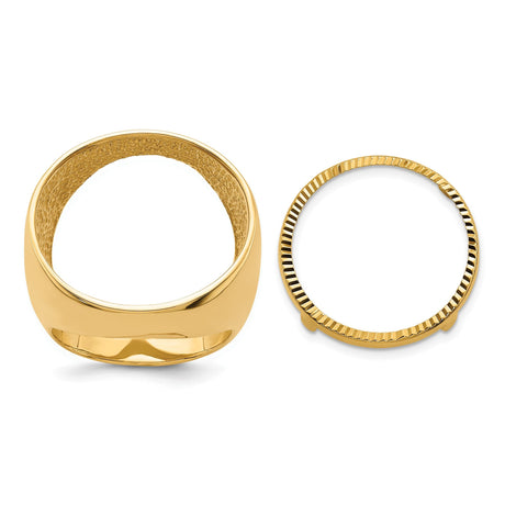 22 mm 14k Yellow Gold coin bezel for 21.6 mm Coin