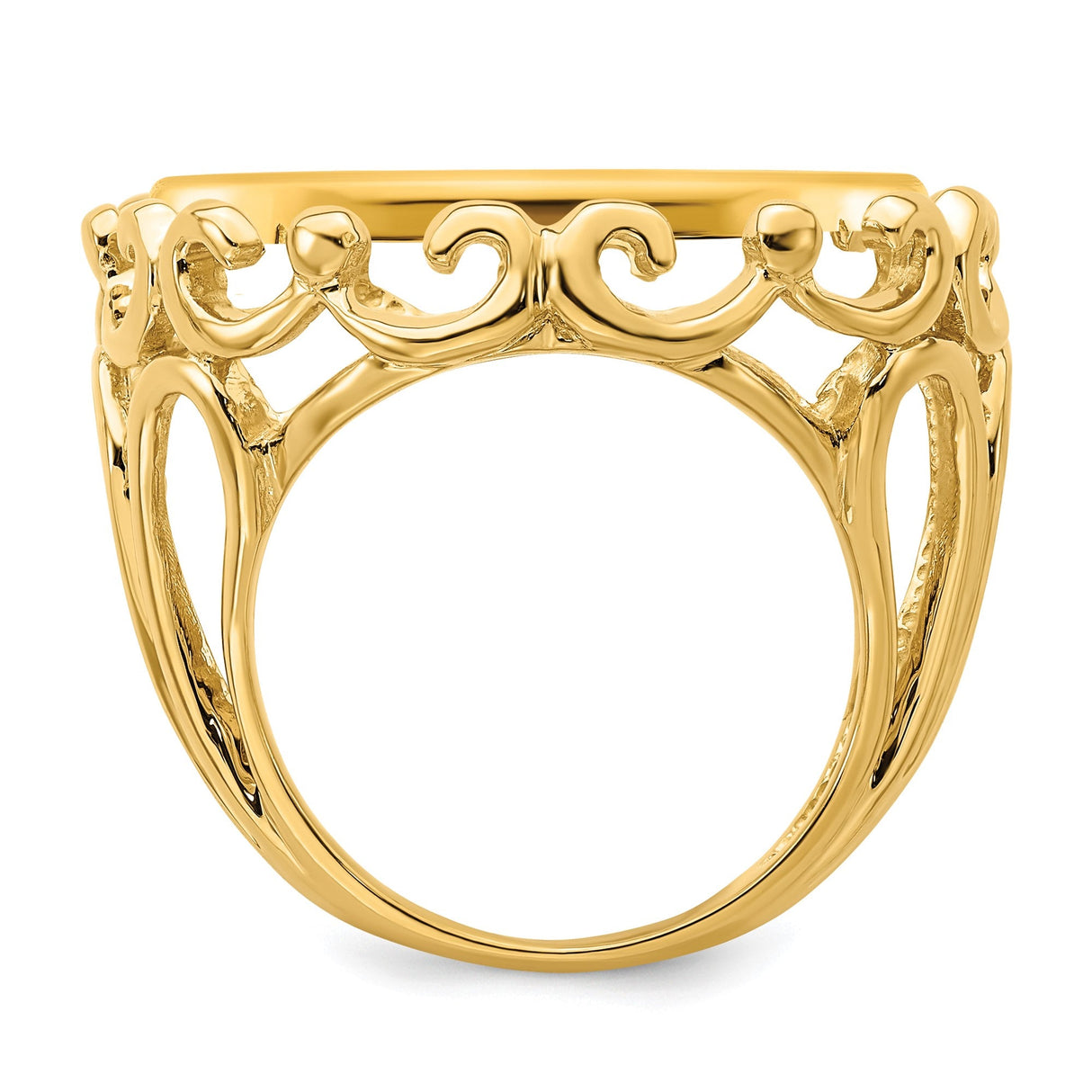 22 mm 14k Yellow Gold coin bezel for 21.6 mm Coin — alternate view