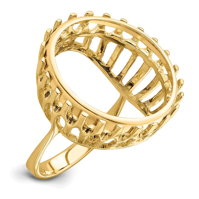 22 mm 14k Yellow Gold coin bezel for 21.6 mm Coin
