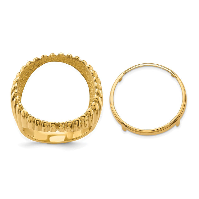22 mm 14k Yellow Gold coin bezel for 21.6 mm Coin
