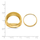 22 mm 14k Yellow Gold coin bezel for 21.6 mm Coin — size reference (ruler)