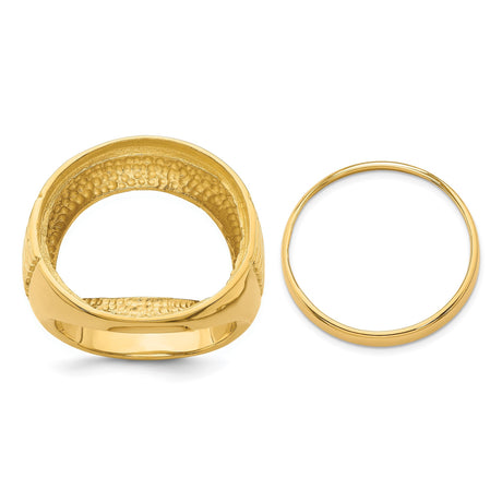 22 mm 14k Yellow Gold coin bezel for 21.6 mm Coin