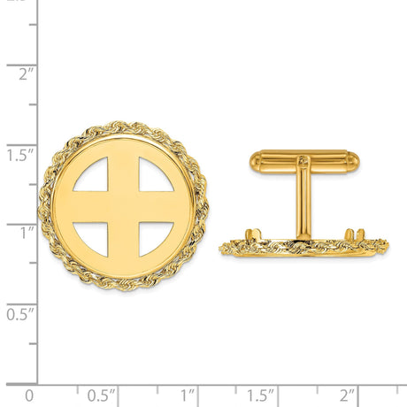 22 mm 14k Yellow Gold coin bezel for 22 mm Coin — size reference (ruler)