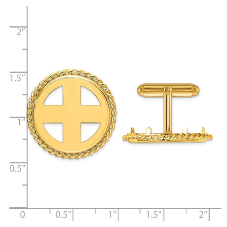 22 mm 14k Yellow Gold coin bezel for 22 mm Coin — size reference (ruler)