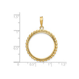 22 mm 14k Yellow Gold coin bezel for 22 mm Coin — size reference (ruler)