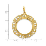 22 mm 14k Yellow Gold coin bezel for 22 mm Coin — size reference (ruler)