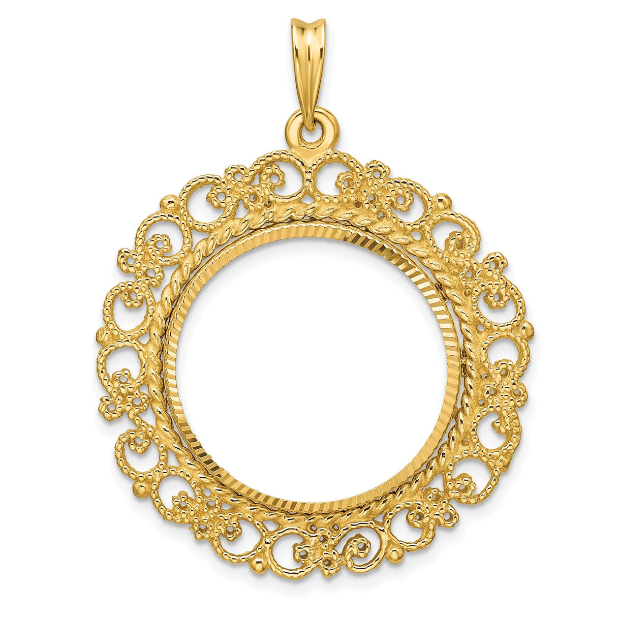 22 mm 14k Yellow Gold coin bezel for 22 mm Coin