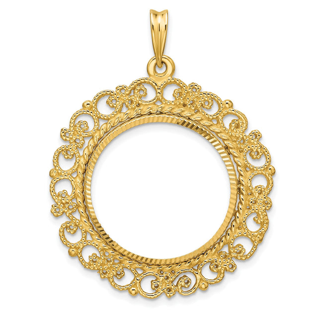 22 mm 14k Yellow Gold coin bezel for 22 mm Coin