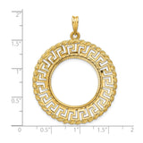22 mm 14k Yellow Gold coin bezel for 22 mm Coin — size reference (ruler)