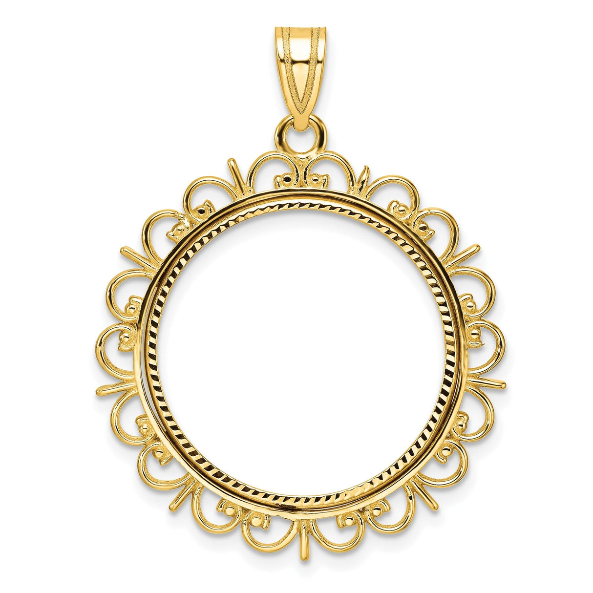 22 mm 14k Yellow Gold coin bezel for 22 mm Coin