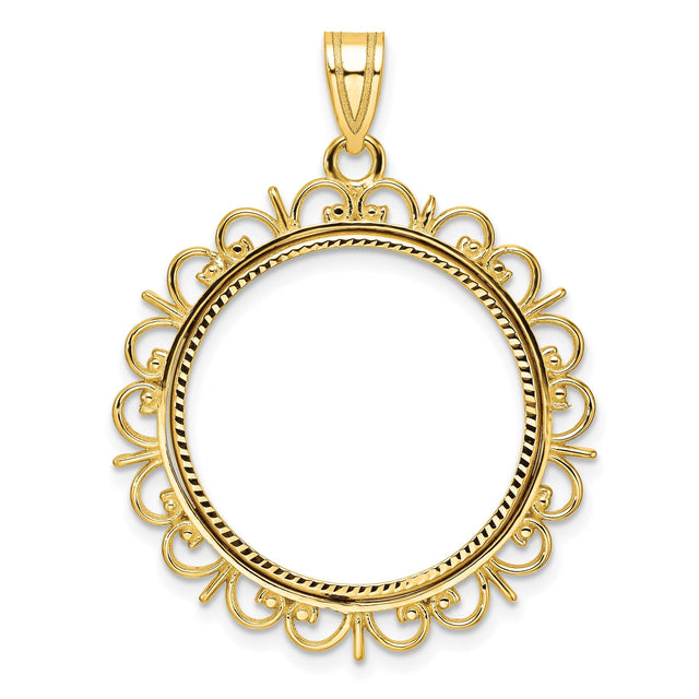 22 mm 14k Yellow Gold coin bezel for 22 mm Coin