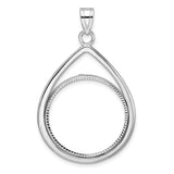 22 mm 14k White Gold coin bezel for 22 mm Coin