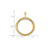 22 mm 14k Yellow Gold coin bezel for 22 mm Coin — size reference (ruler)