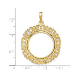 22 mm 14k Yellow Gold coin bezel for 22 mm Coin — size reference (ruler)