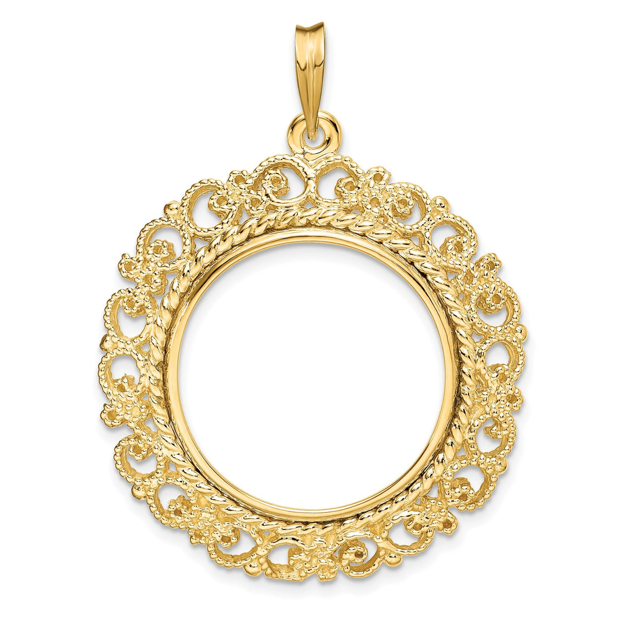 22 mm 14k Yellow Gold coin bezel for 22 mm Coin