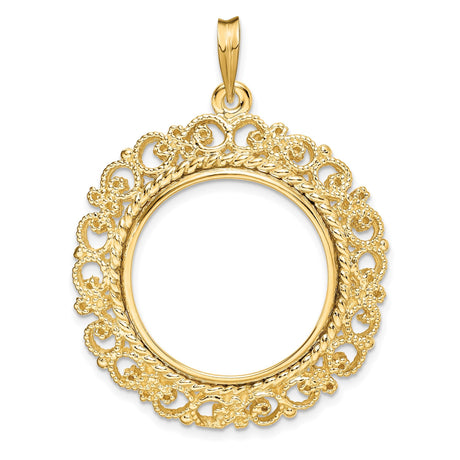 22 mm 14k Yellow Gold coin bezel for 22 mm Coin