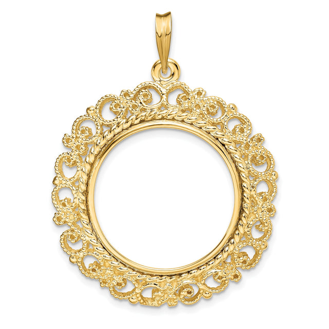 22 mm 14k Yellow Gold coin bezel for 22 mm Coin
