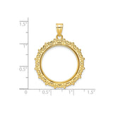 22 mm 14k Yellow Gold coin bezel for 22 mm Coin — size reference (ruler)