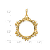 22 mm 14k Yellow Gold coin bezel for 22 mm Coin — size reference (ruler)