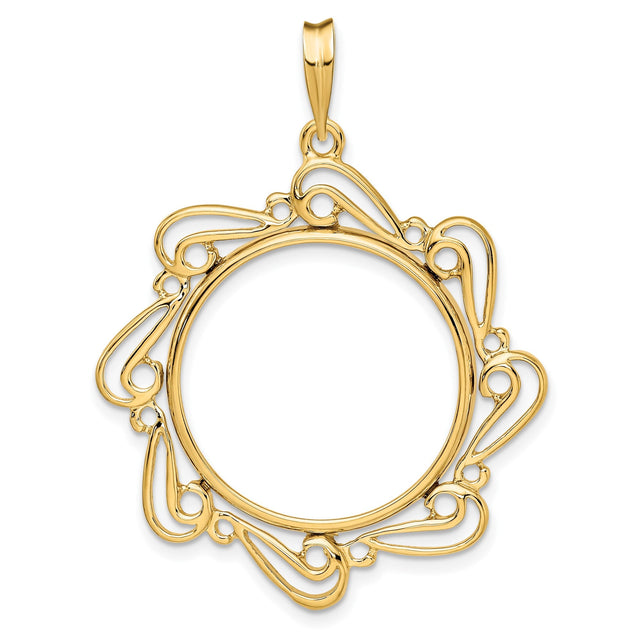 22 mm 14k Yellow Gold coin bezel for 22 mm Coin