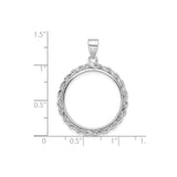 22 mm 14k White Gold coin bezel for 22 mm Coin — size reference (ruler)
