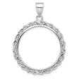 22 mm 14k White Gold coin bezel for 22 mm Coin
