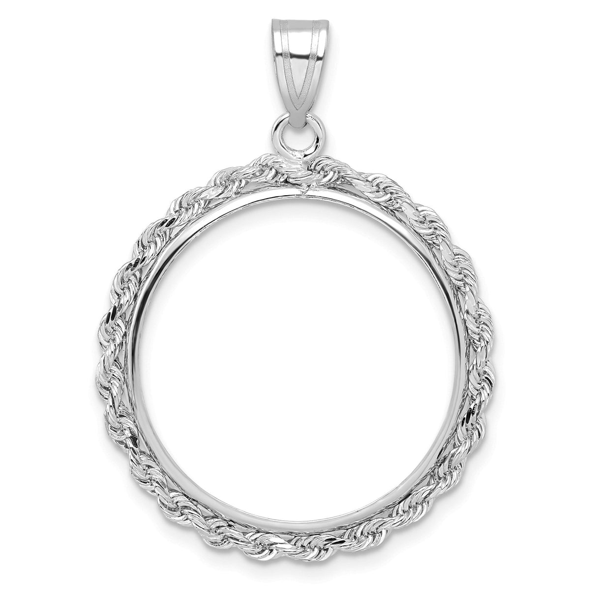 22 mm 14k White Gold coin bezel for 22 mm Coin