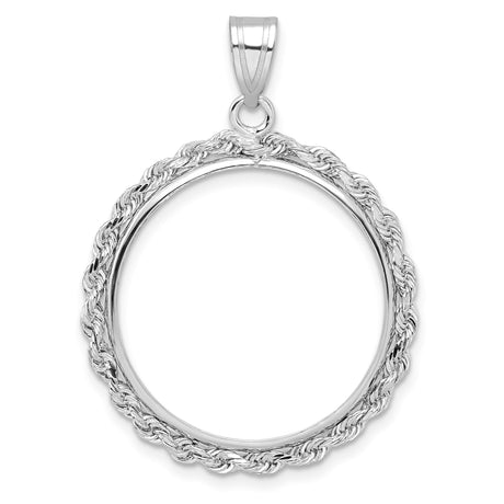 22 mm 14k White Gold coin bezel for 22 mm Coin