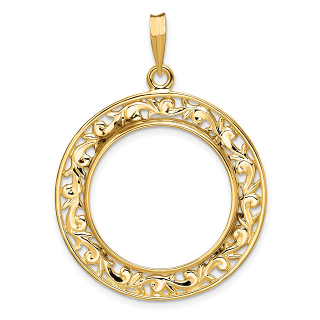 22 mm 14k Yellow Gold coin bezel for 22 mm Coin