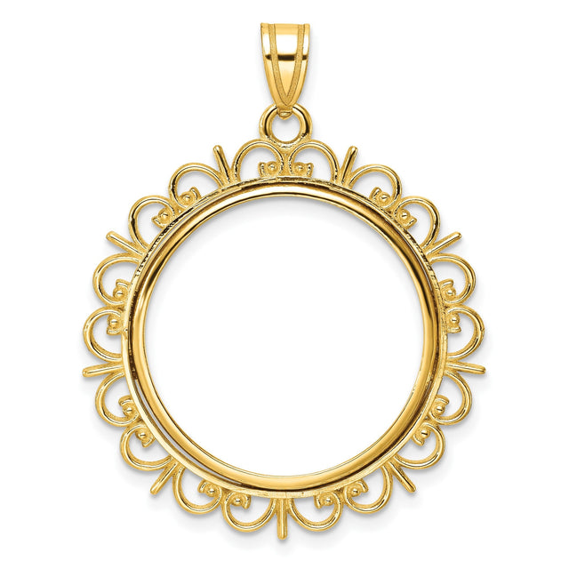 22 mm 14k Yellow Gold coin bezel for 22 mm Coin