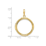 22 mm 14k Yellow Gold coin bezel for 22 mm Coin — size reference (ruler)