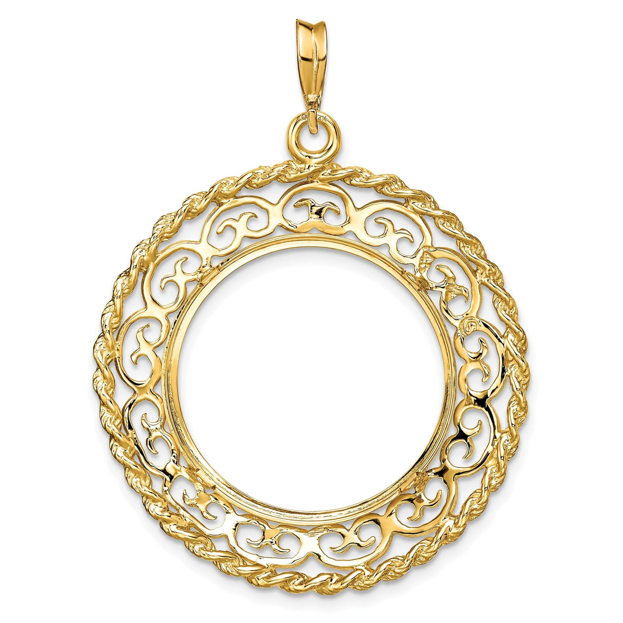 22 mm 14k Yellow Gold coin bezel for 22 mm Coin — additional image