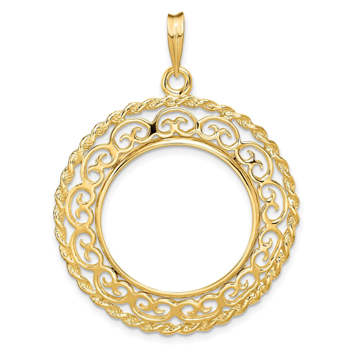 22 mm 14k Yellow Gold coin bezel for 22 mm Coin