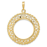 22 mm 14k Yellow Gold coin bezel for 22 mm Coin