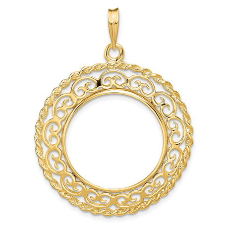 22 mm 14k Yellow Gold coin bezel for 22 mm Coin