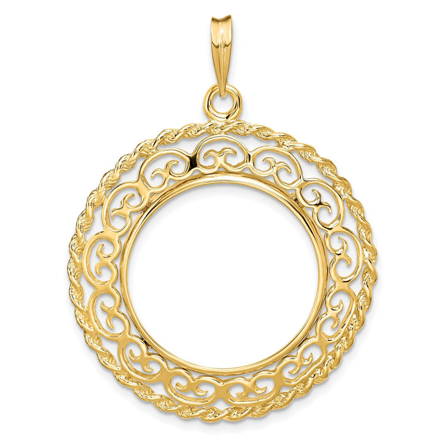 22 mm 14k Yellow Gold coin bezel for 22 mm Coin