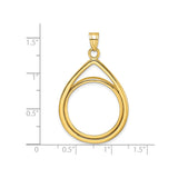 22 mm 14k Yellow Gold coin bezel for 22 mm Coin — size reference (ruler)