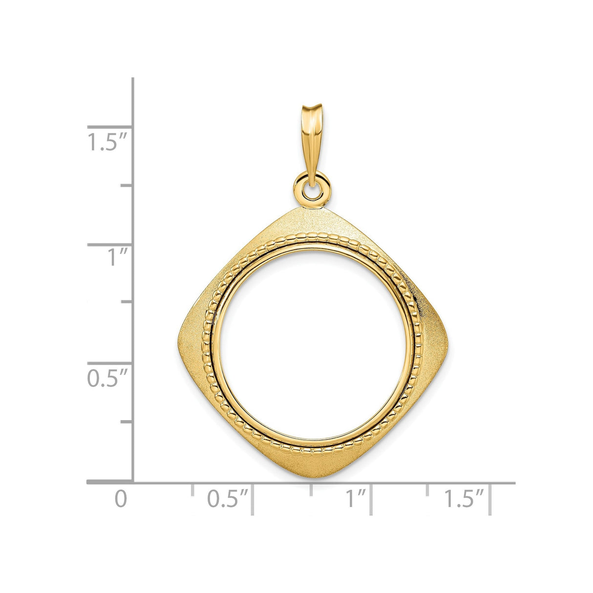 22 mm 14k Yellow Gold coin bezel for 22 mm Coin — size reference (ruler)