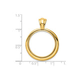 22 mm 14k Yellow Gold coin bezel for 22 mm Coin — size reference (ruler)