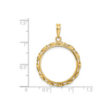 22 mm 14k Yellow Gold coin bezel for 22 mm Coin — size reference (ruler)