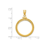 22 mm 14k Yellow Gold coin bezel for 22 mm Coin — size reference (ruler)