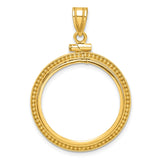 22 mm 10k Yellow Gold coin bezel for 22 mm Coin
