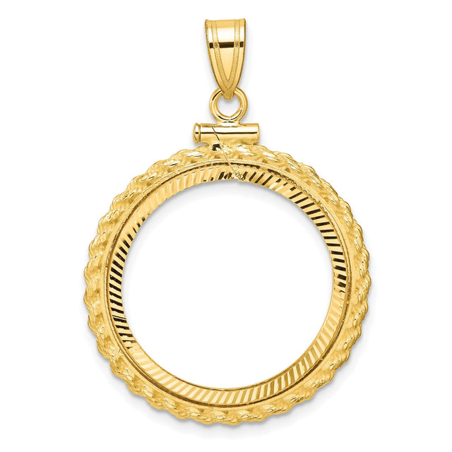 22 mm 10k Yellow Gold coin bezel for 22 mm Coin