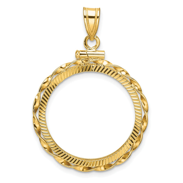 22 mm 14k Yellow Gold coin bezel for 22 mm Coin