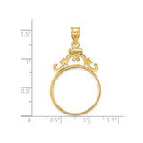 22 mm 14k Yellow Gold coin bezel for 22 mm Coin — size reference (ruler)
