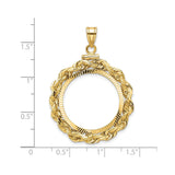 22 mm 14k Yellow Gold coin bezel for 22 mm Coin — size reference (ruler)