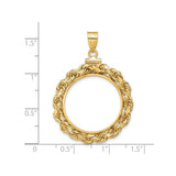 22 mm 14k Yellow Gold coin bezel for 22 mm Coin — size reference (ruler)
