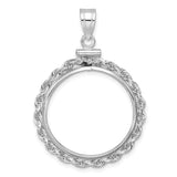 22 mm 14k White Gold coin bezel for 22 mm Coin
